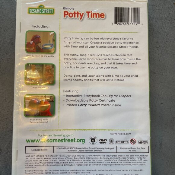 Sesame Street - Elmo's Potty Time DVDs NEW sealed with reward poster - Picture 2 of 7